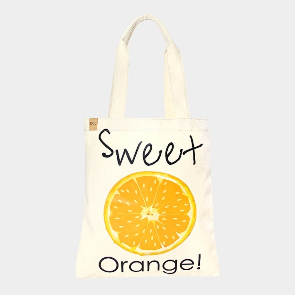 Orange_Cotton canvas eco shopper bag